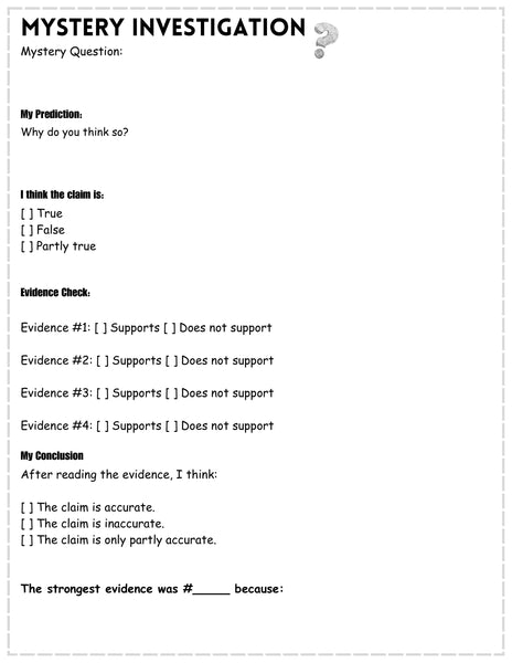 Science Detectives Mystery Files Printable | Grades 3–5