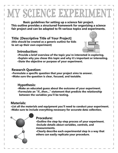 Science Fair Project Kit for Kids | Science Fair Board, Experiments, Scientific Method Worksheets (Grades 2–6)