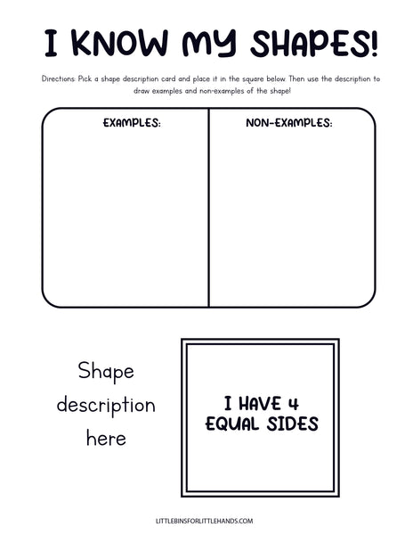 Math Real Life Shapes Activity Pack