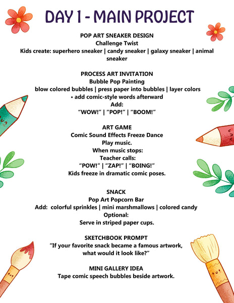 DIY Summer Art Camp | 5 Days of Famous Artist Projects, Games & Creative Fun