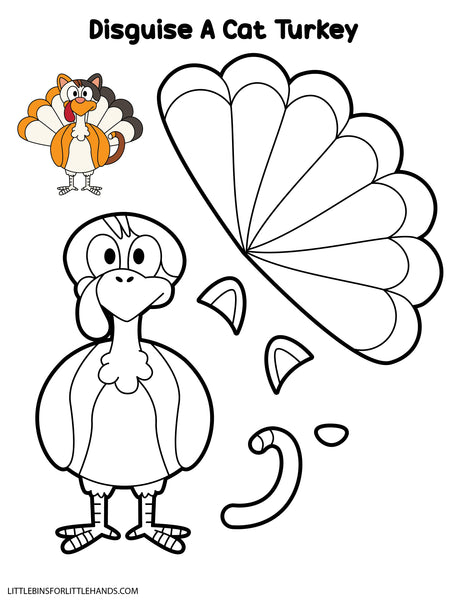 Disguise a Turkey Printable Craft | Cut and Paste Thanksgiving Activity for Kids