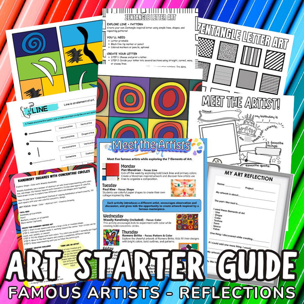 First Week of Art Activities: Back to School Art Pack for Elementary Art Printable
