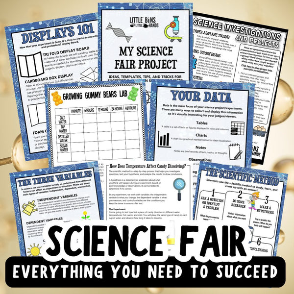 Science Fair Project Kit for Kids | Science Fair Board, Experiments, Scientific Method Worksheets (Grades 2–6)