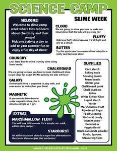 Science CAMP Theme: Slimey (FREE)