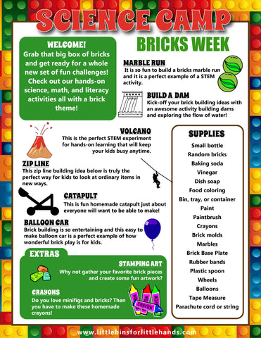 Science/STEM CAMP Theme: Fun with Bricks (FREE)