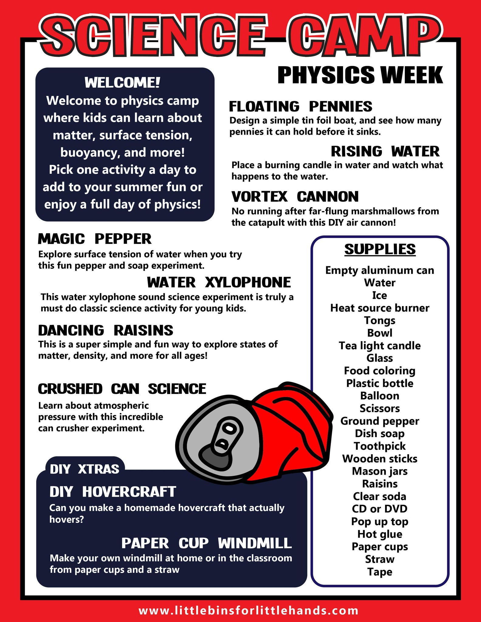 Science CAMP Theme: Physics Fun (FREE)