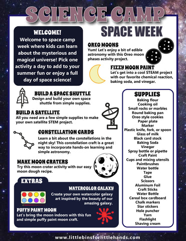Science CAMP Theme: Space Camp (FREE)