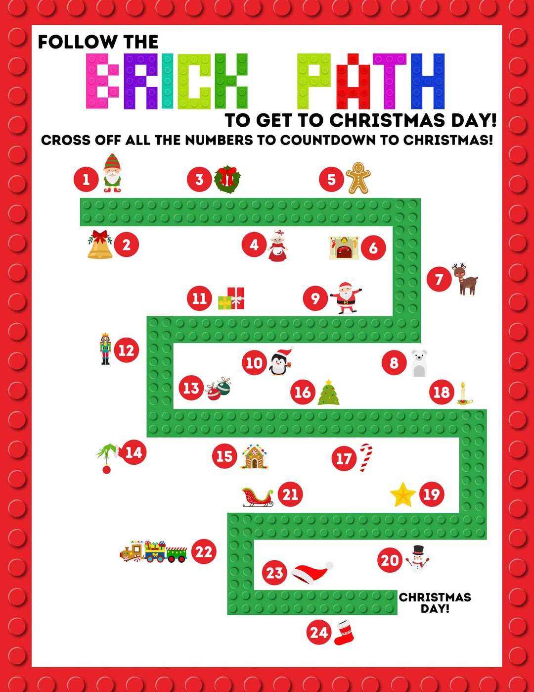 Brick Advent Challenge Calendar Countdown Pack – Little Bins for Little ...