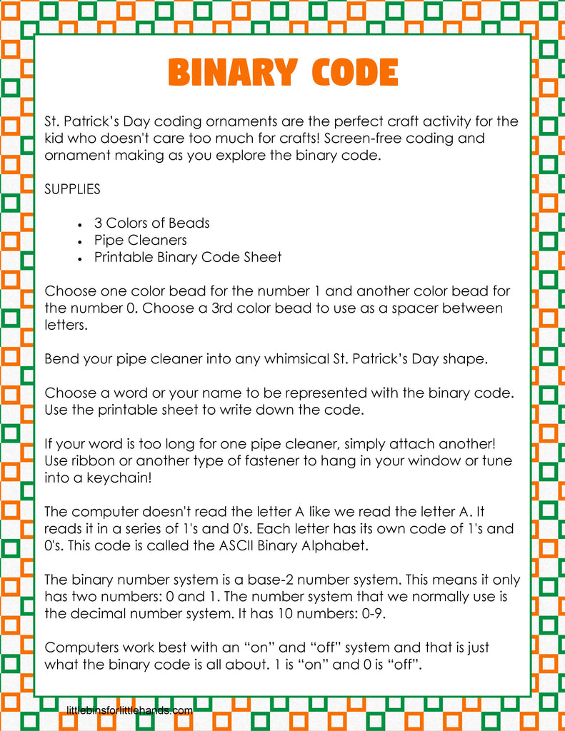 St. Patrick's Day STEM Pack – Little Bins for Little Hands