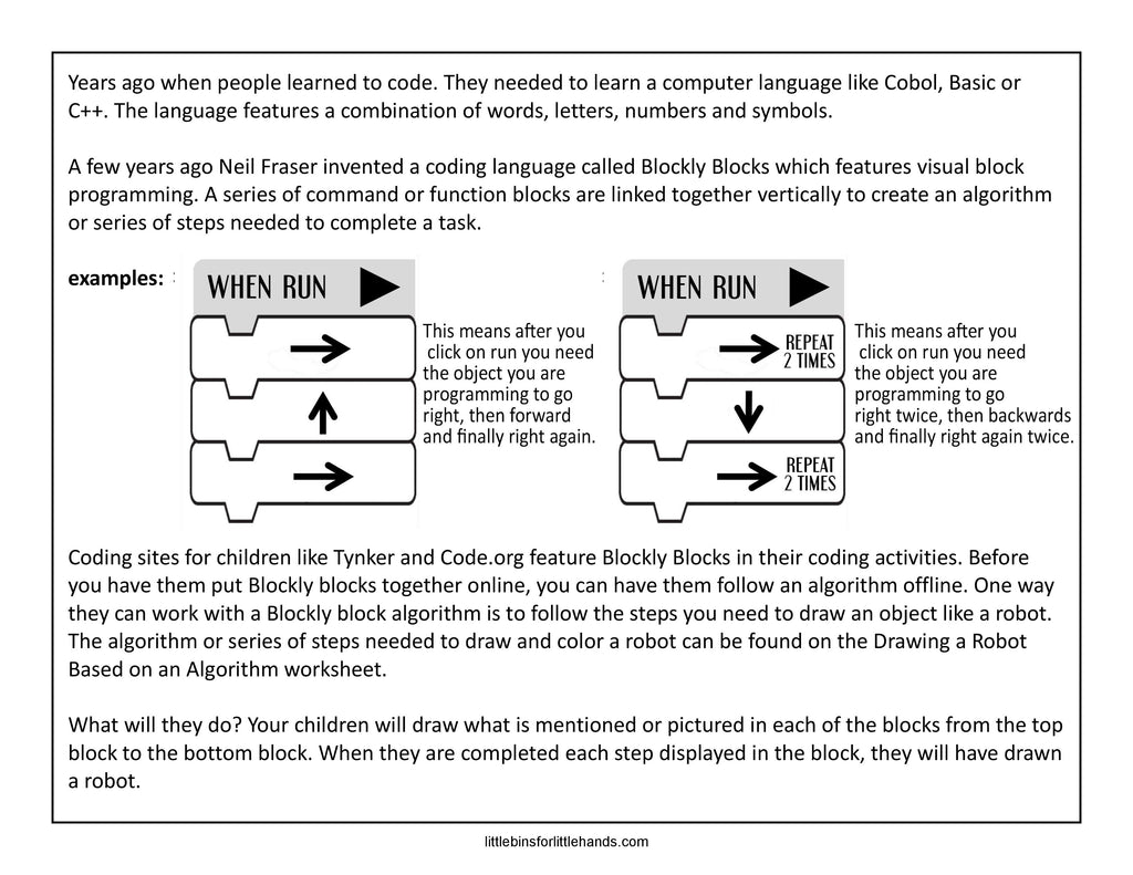 Coding Activity Explaining Stem Coding Classic Coding STEM Activity Pack – Little Bins for Little Hands